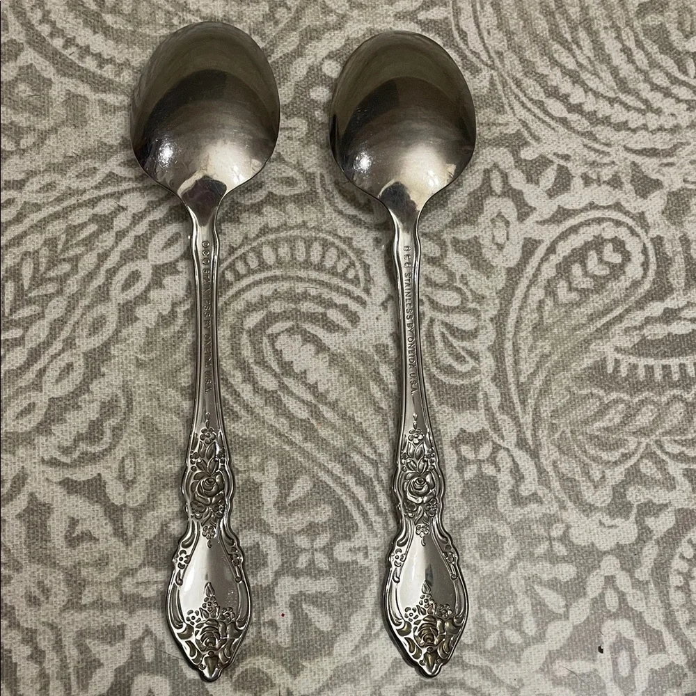 Vintage OCO stainless by Oneida‎ USA 2 table Spoon Set